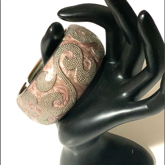 Enamel Hinged Bangle Bracelet - Picture 7 of 8